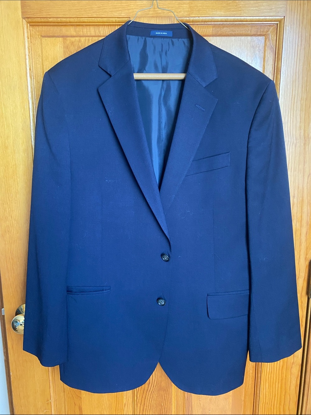 Stafford Men's Dark Navy Two-Button Sport Coat